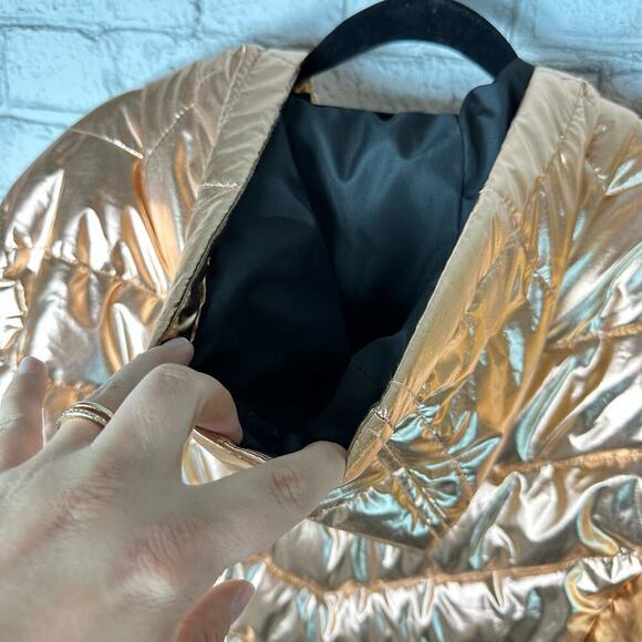 Spyder Coat Alyce Puffer Jacket Thermaweb Metallic Hooded Outdoor Rose Gold L - Picture 12 of 13